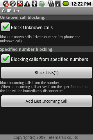 CallFilter Android Communication