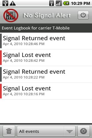 No Signal Alert Android Communication