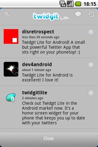 Twidgit Lite (Twitter Widget) Android Social