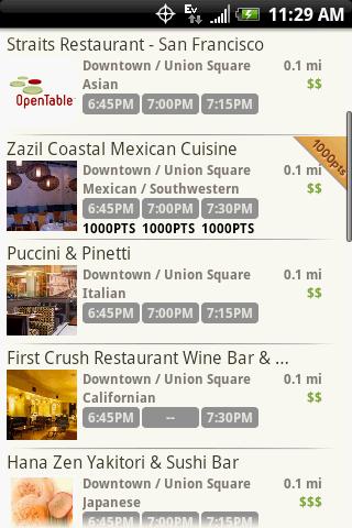 OpenTable Android Travel