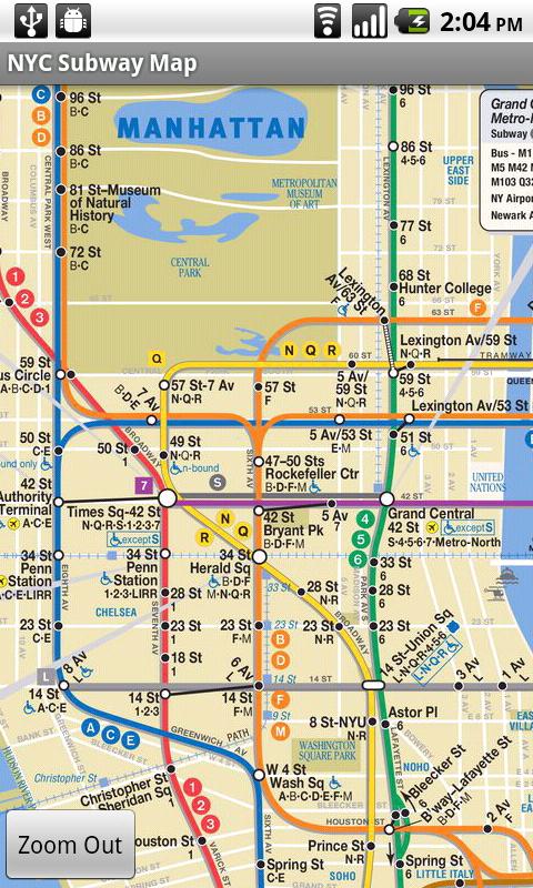 NYC Bus & Subway Maps Android Travel & Local