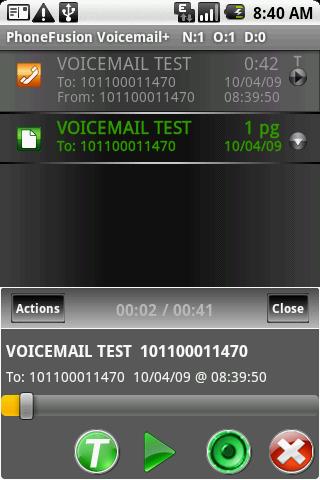 Visual VoiceMail Android Communication