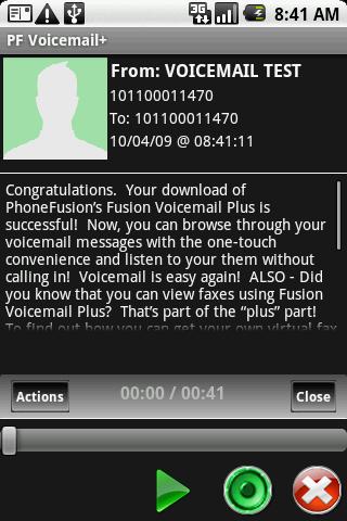 Visual VoiceMail Android Communication