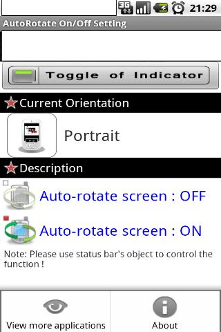 AutoRotate On/Off Toggle