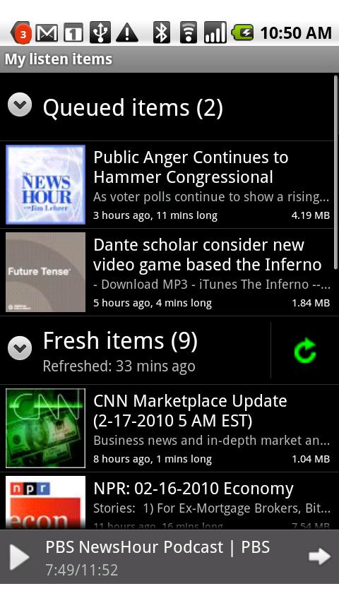 Listen Android Multimedia