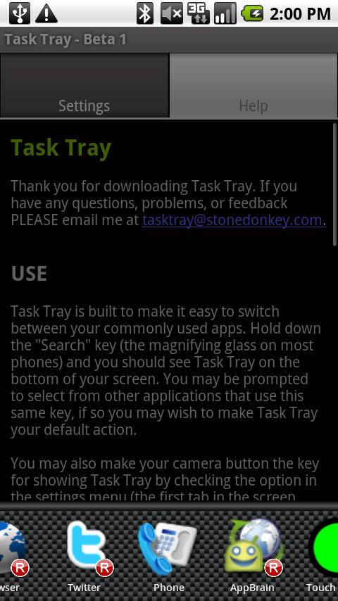 Task Tray – Beta 1 Android Tools
