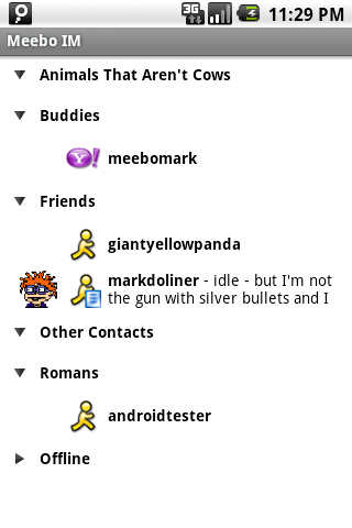 Meebo IM Android Communication
