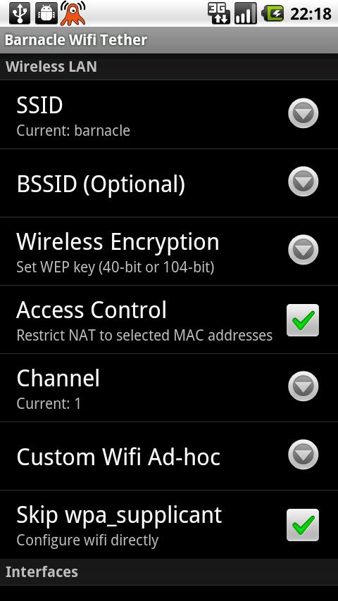 Barnacle Wifi Tether Android Communication