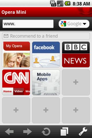 Opera Mini 5 browser Android Communication