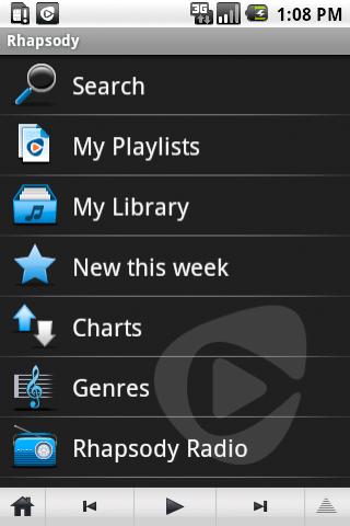 Rhapsody (Beta) Android Multimedia