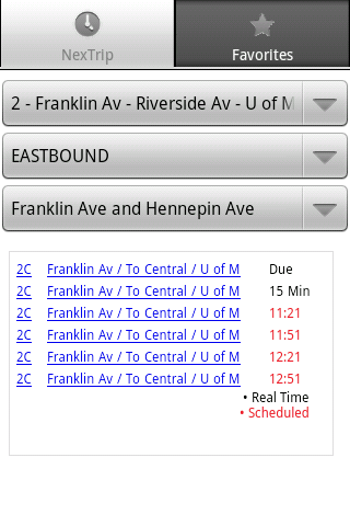 Next MetroTransit Bus Trip Android Travel & Local