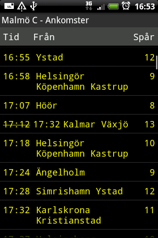 Tågtider Android Travel