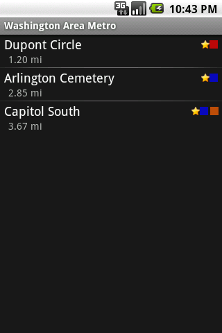 Washington Area Metrorail Android Travel