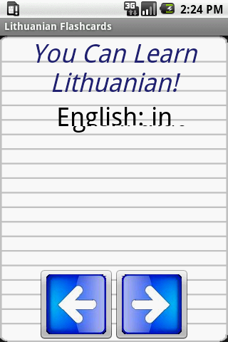 English/Lithuanian Flashcards Android Travel