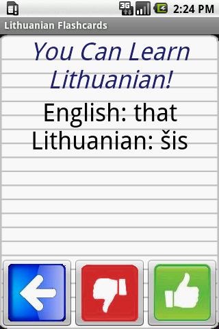 English/Lithuanian Flashcards Android Travel