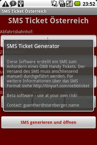 SMS Ticket Österreich Android Travel