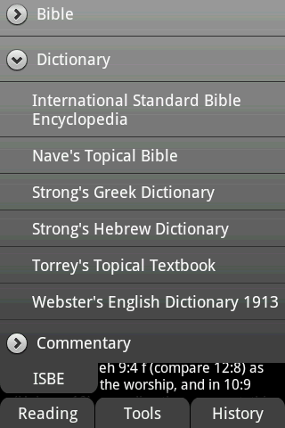 ISBE for CadreBible Android Reference