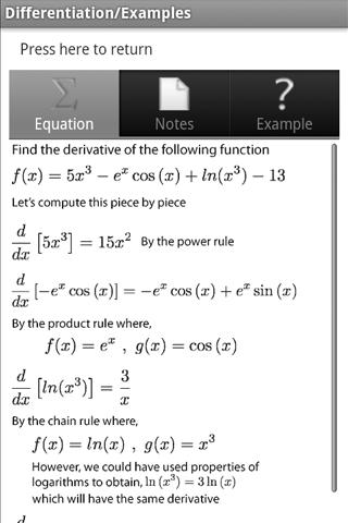 Math Ref Android Reference