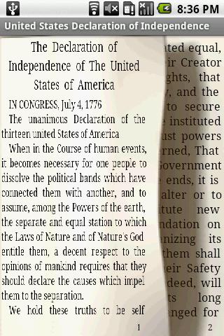 Declaration of Independence Android Reference