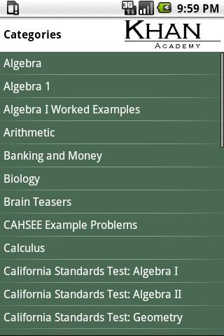 Khan Academy Android Reference