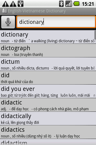 English-Vietnamese Dictionary Android Reference