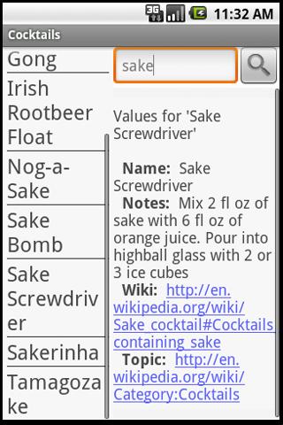 Cocktails Android Reference
