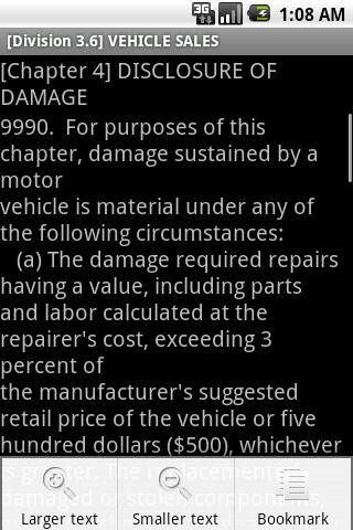 California Vehicle Code Android Reference