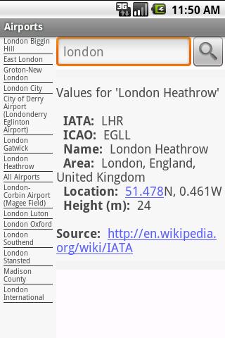 Airports Android Reference