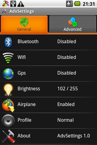 AdvSettings for Mobile Manager Android Productivity