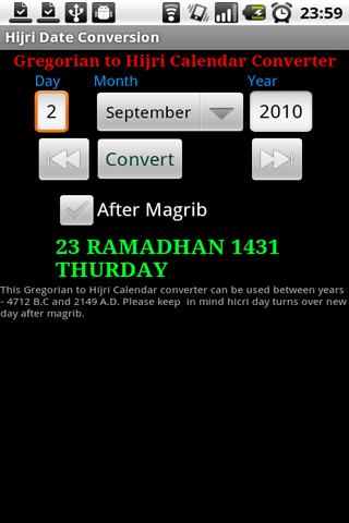 Hijri Calendar Date Android Productivity