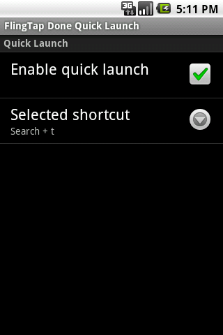 FlingTap Done  Quick Launch