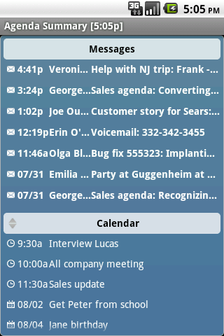 Agenda Messenger Android Productivity