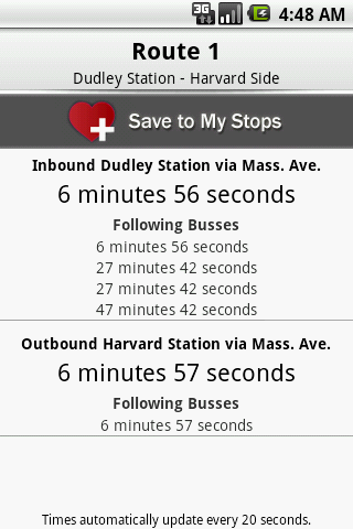 CatchTheBus – MBTA Android Productivity