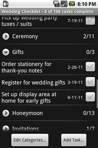 Wedding Checklist Android Productivity