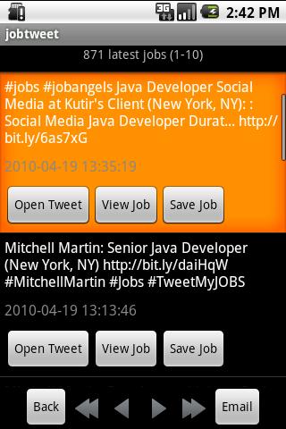 jobtweet.me realtime jobsearch Android Productivity