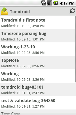 Tomdroid notes Android Productivity
