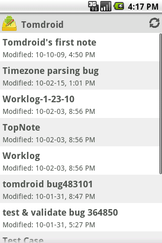 Tomdroid notes