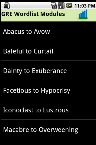 Vocabulary Builder for GRE Android Productivity