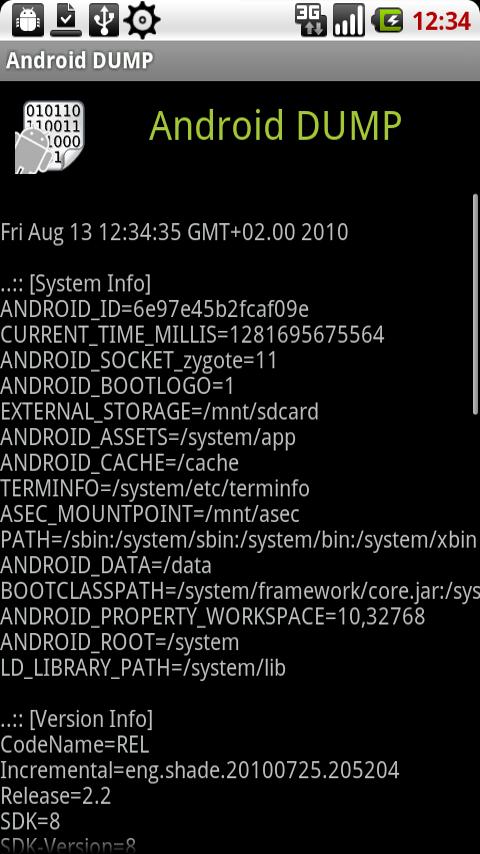 Android DUMP
