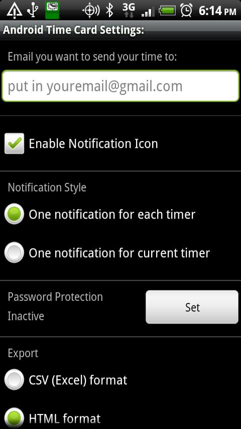 Android Time Card Android Productivity