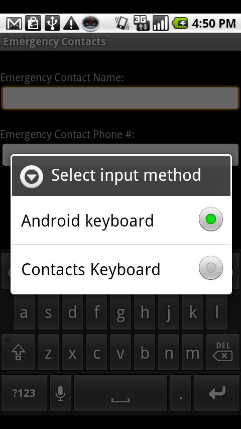 Contacts Keyboard Android Productivity