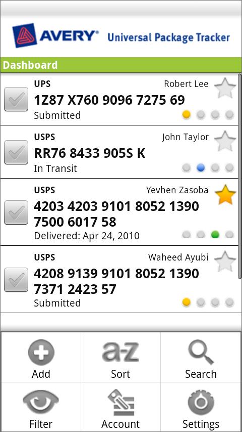 Avery Package Tracker Android Productivity