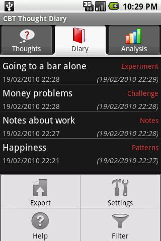 CBT Thought Diary Android Health