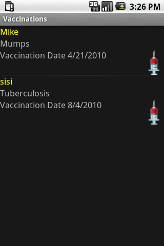 Vaccinations Manager Android Health