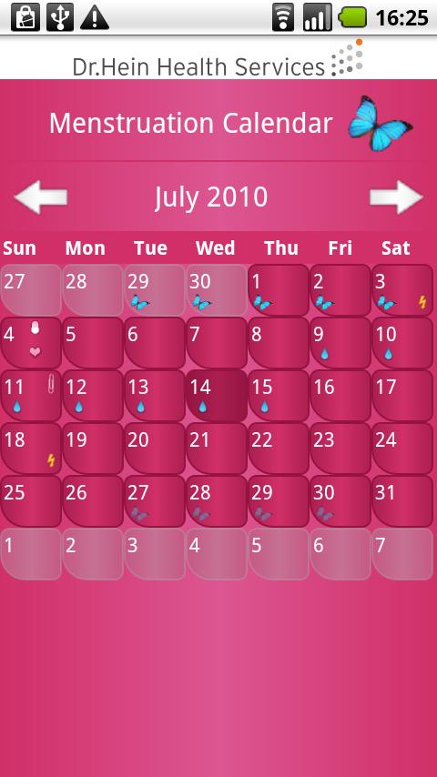 Menstruation Calendar