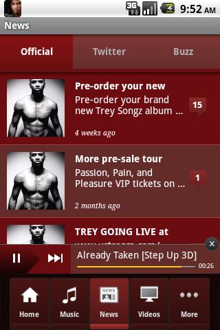 Trey Songz Android Media & Video