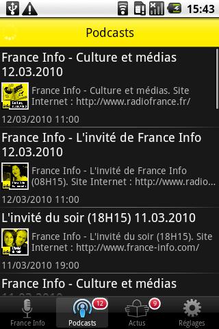 FRANCE INFO Android Multimedia