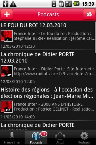 FRANCE INTER Android Multimedia