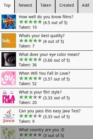 Mobile Quizzes Android Social