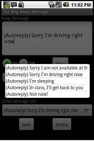 Txt Msg Away Message Android Social